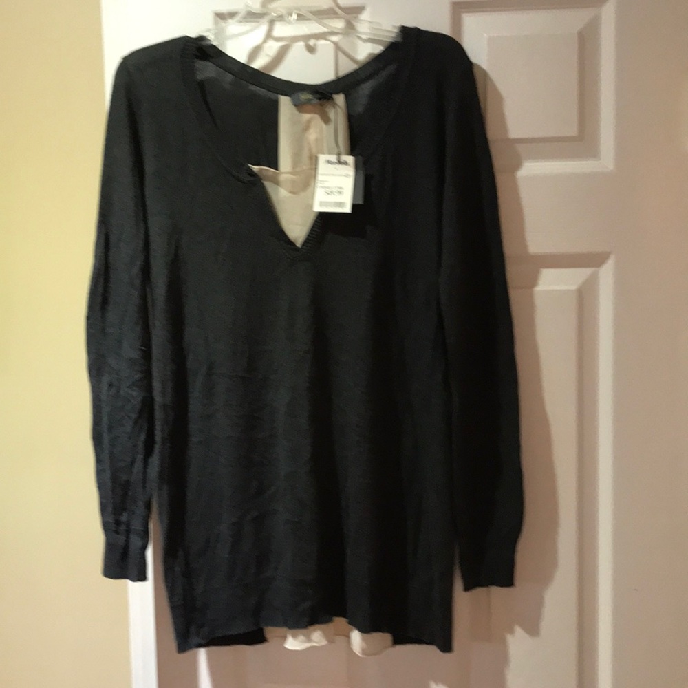 Long sleeve sweater with sheer back